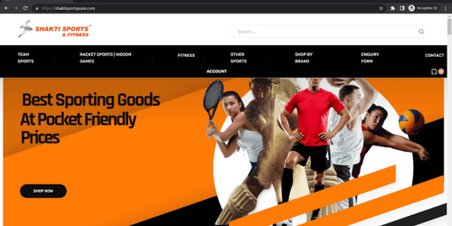 sports equipment e commerce website 